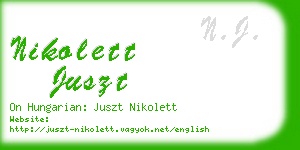 nikolett juszt business card